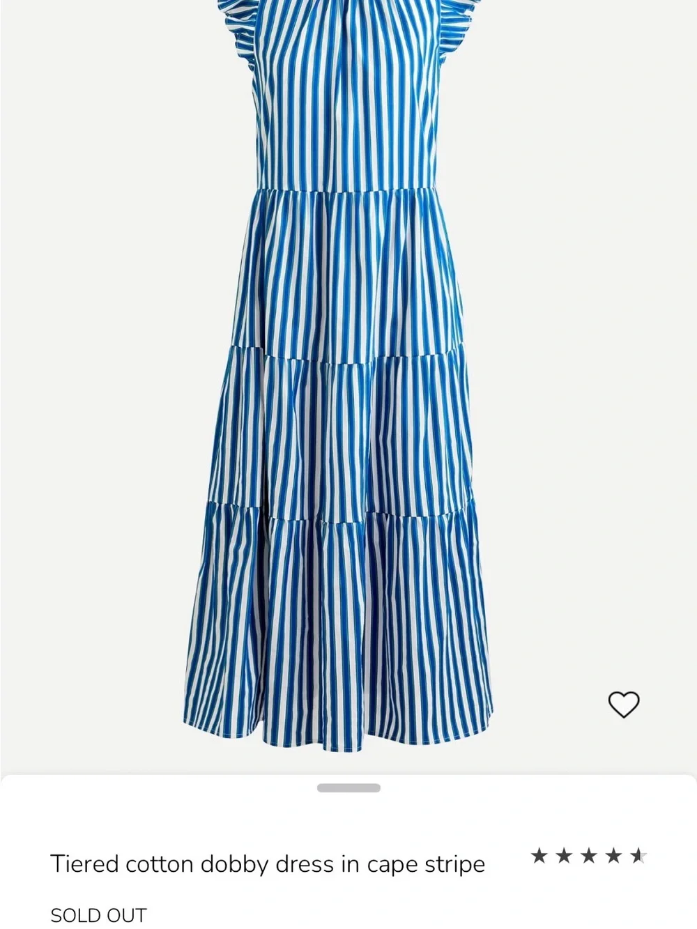 J.Crew Tiered Cotton Dobby Dress in Cape Stripe